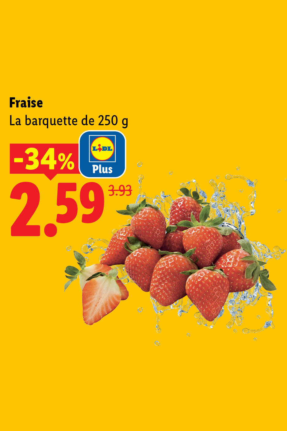 Fraises à -34% avec Lidl Plus