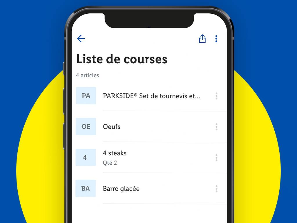 Vos LISTES DE COURSES directement sur Lidl Plus pour gagner du temps en supermarché.