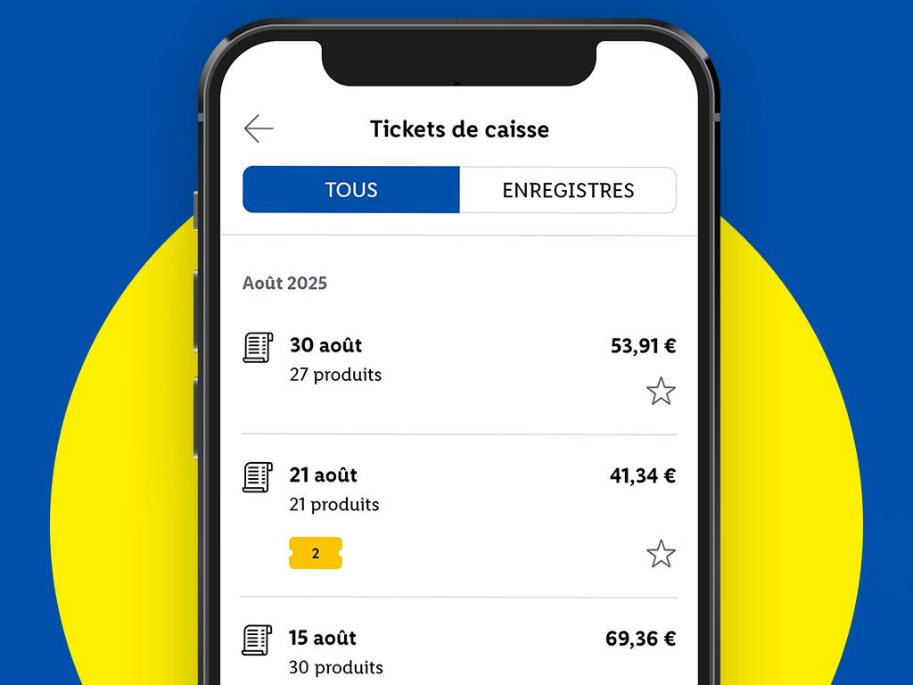 Vos TICKETS DE CAISSE numériques : Reçus, détails des achats… Conserver une vue d’ensemble digitale sur vos courses.