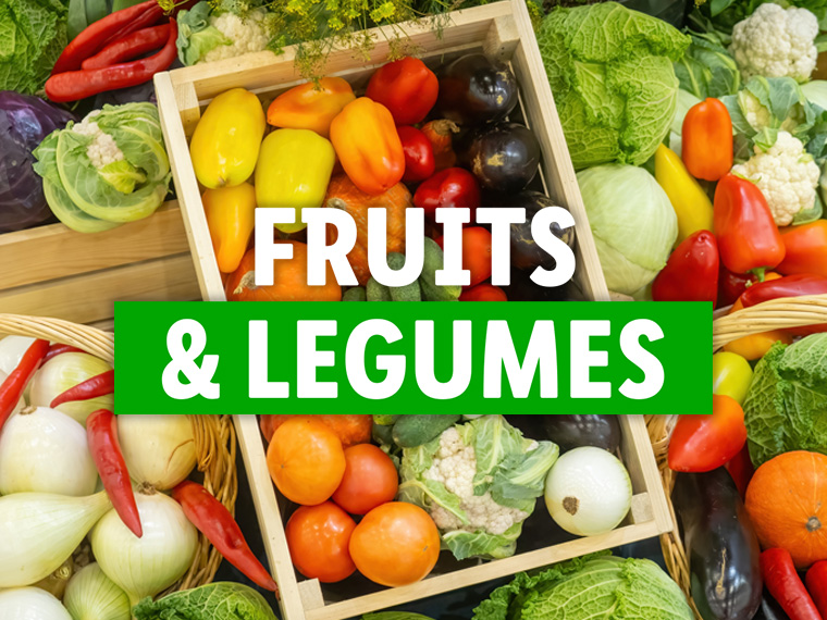 Arrivages de fruits et légumes frais