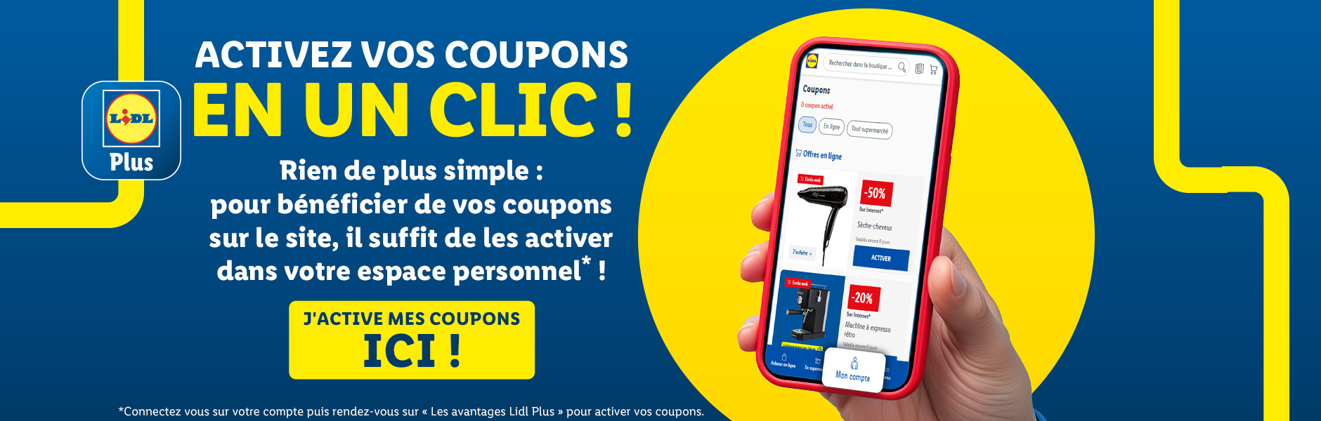 Activer vos coupons sur votre compte